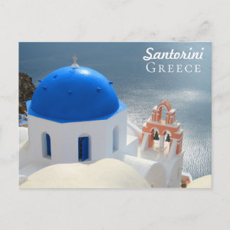 Kirche Santorin am Nachmittag Postkarte