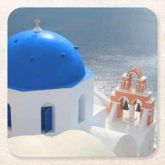 Kirche Santorin am Nachmittag Rechteckiger Pappuntersetzer