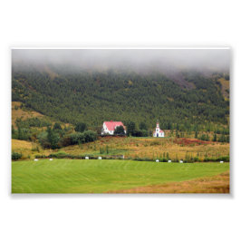 Kirche Silfrastadakirkja in Island Fotodruck