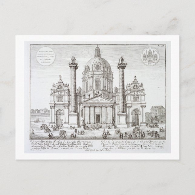 Kirche St. Charles Borromeo (1538-84), Wien, Postkarte (Vorderseite)