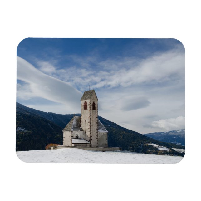 Kirche St. Jakob im rechteckigen Villnöss-Magneten Magnet (Horizontal)