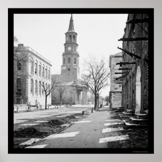 Kirche St. Michael in Charleston, SC 1865 Poster
