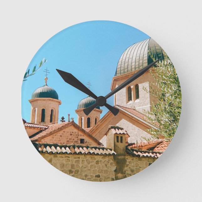 Kirche St. Nikolaus - Kotor - Montenegro Runde Wanduhr (Vorderseite)