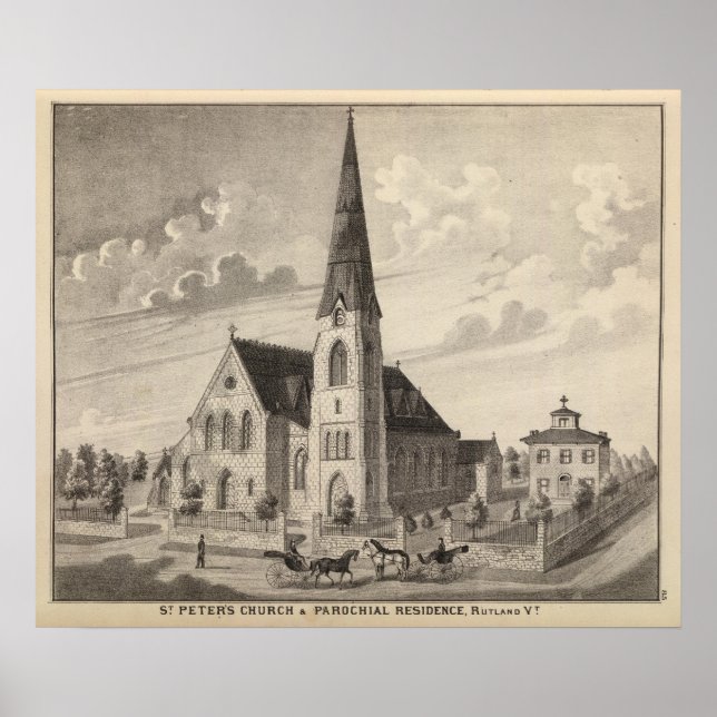Kirche St. Peter und Kirchenresidenz Poster (Vorne)