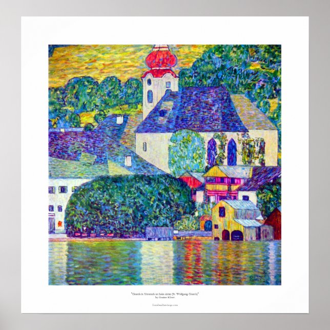 Kirche St. Wolfgang am Attersee in Unterach Poster (Vorne)