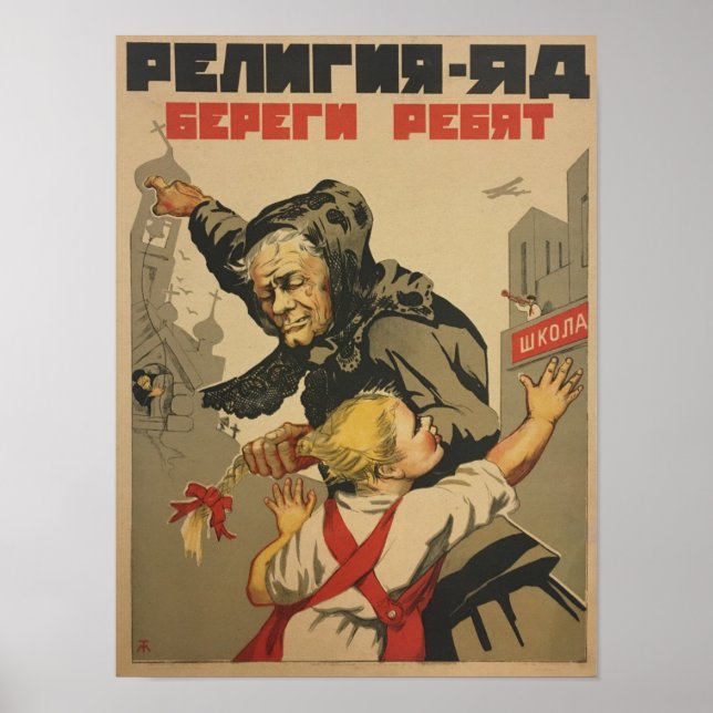 Kirche/Staat Sowjetpropaganda Poster (Vorne)