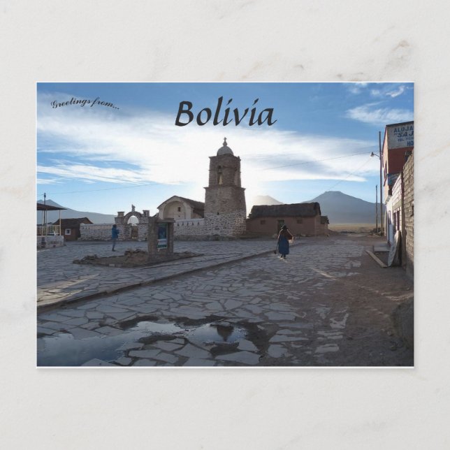 Kirche Tomarapi in Sajama Bolivien Postkarte (Vorderseite)