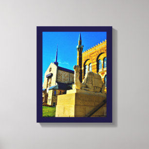 Kirche und Moschee Leinwanddruck