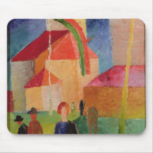 Kirche verziert mit Flaggen Mousepad