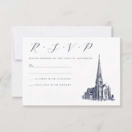 Kirche Vintager Veranstaltungsort RSVP Karte