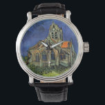 Kirche von Auvers-sur-Oise von Vincent van Gogh Armbanduhr<br><div class="desc">Die Kirche von Auvers von Vincent van Gogh ist ein Vintages architektonisches Post-Impressionismus der bildenden Kunst. Von außen hat man einen Blick auf eine Kirche mit Buntglasfenstern und auf einem Kopfsteinpflasterweg eine Figur, die zur Kapelle führt. Über den Künstler: Vincent Willem van Gogh (1853-1890) war einer der berühmtesten postimpressionistischen Maler...</div>