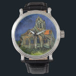 Kirche von Auvers-sur-Oise von Vincent van Gogh Armbanduhr<br><div class="desc">Die Kirche von Auvers von Vincent van Gogh ist ein Vintages architektonisches Post-Impressionismus der bildenden Kunst. Von außen hat man einen Blick auf eine Kirche mit Buntglasfenstern und auf einem Kopfsteinpflasterweg eine Figur, die zur Kapelle führt. Über den Künstler: Vincent Willem van Gogh (1853-1890) war einer der berühmtesten postimpressionistischen Maler...</div>