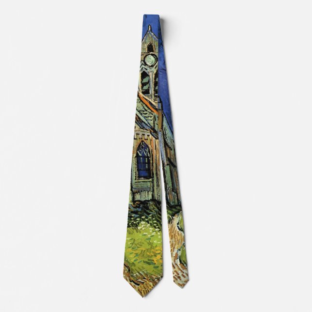 Kirche von Auvers-sur-Oise von Vincent van Gogh Krawatte (Vorderseite)