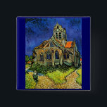 Kirche von Auvers Van Gogh Button<br><div class="desc">Kirche in Auvers,  Vincent van Gogh,  Auvers-sur-Oise,  Juni 1890. Öl auf Leinwand,  94 x 74 cm. Paris Musee d'Orsay. Vincent Willem van Gogh (30 März 1853 - 29 Juli 1890) war ein niederländischer Post-Impressionist Künstler. Einige seiner Gemälde gehören heute zu den bekanntesten,  beliebtesten und teuersten Kunstwerken der Welt.</div>