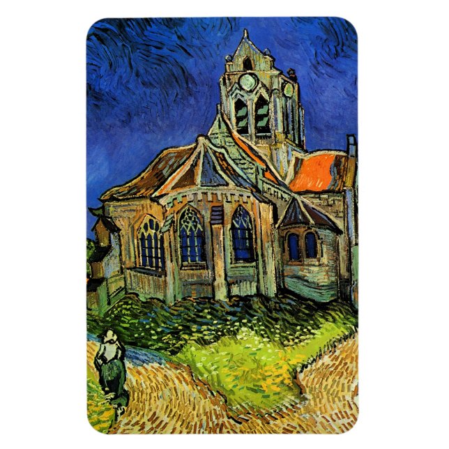Kirche von Auvers Van Gogh Magnet (Vertikal)