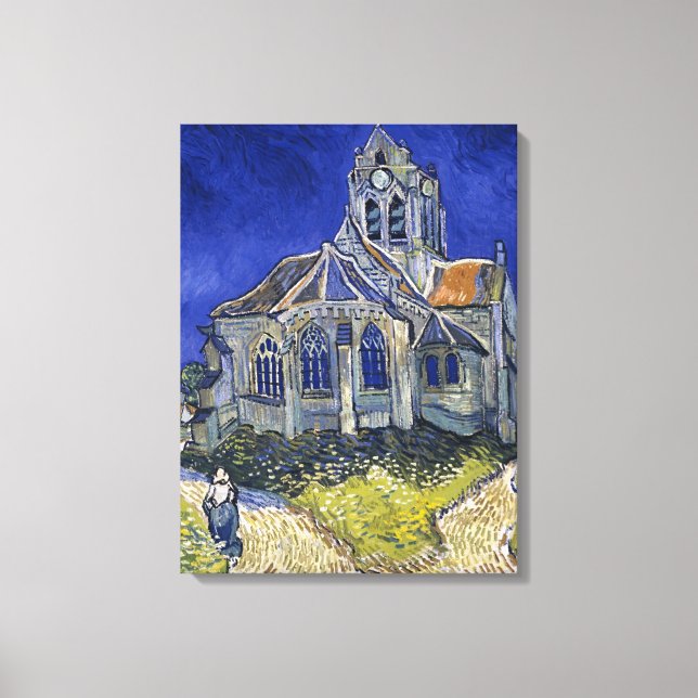 Kirche von Auvers von Van Gogh Gemälde Art Leinwanddruck (Vorderseite)