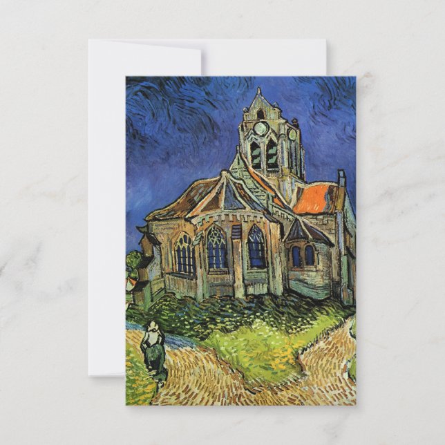 Kirche von Auvers von Vincent van Gogh Wedding RSVP Karte (Vorderseite)