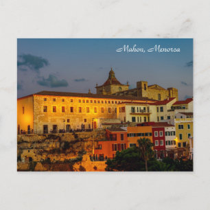 Kirche von Carmen bei Dämmerung - Mahon, Menorca Postkarte