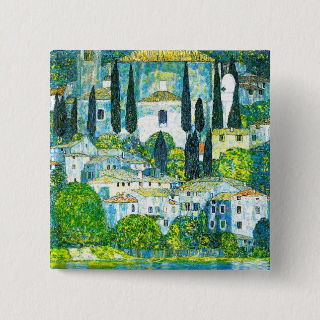 Kirche von Cassone Gustav Klimt Button (Vorderseite)