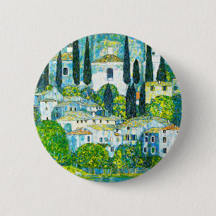 Kirche von Cassone Gustav Klimt Button