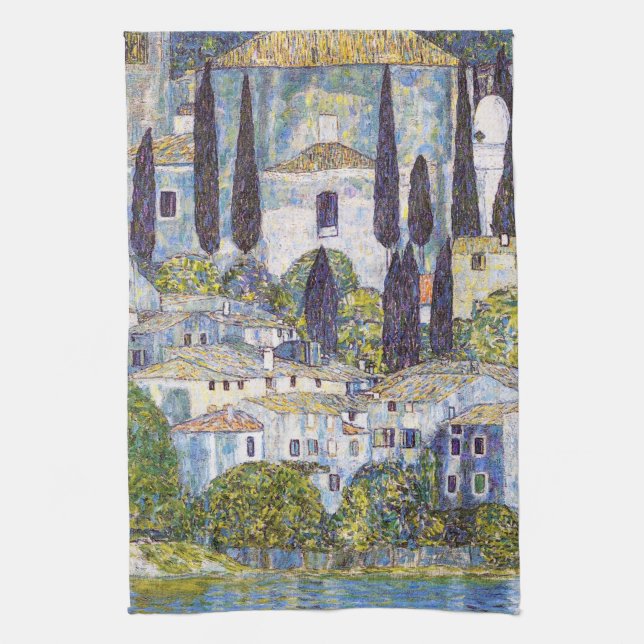 Kirche von Cassone, Gustav Klimt Geschirrtuch (Vertikal)