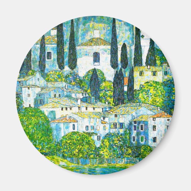 Kirche von Cassone Gustav Klimt Magnet (Vorne)