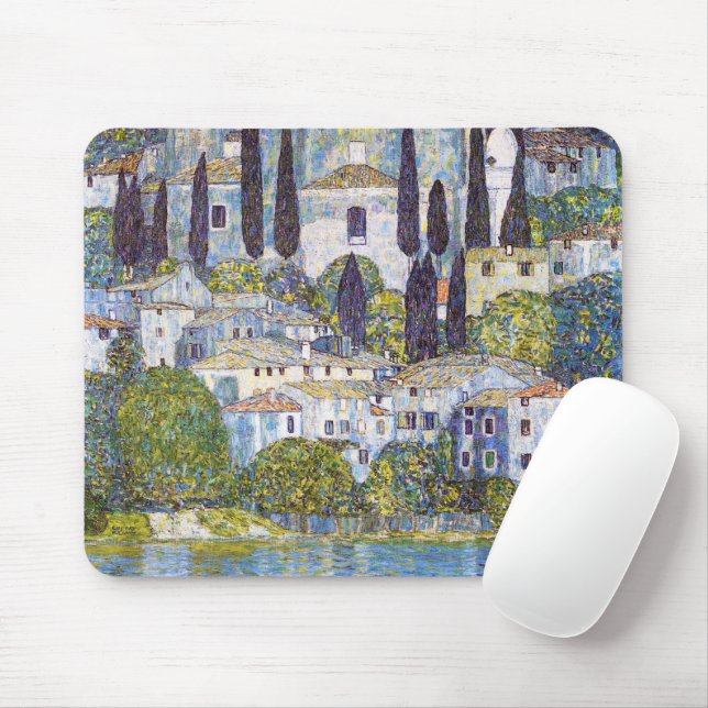 Kirche von Cassone, Gustav Klimt Mousepad (Mit Mouse)