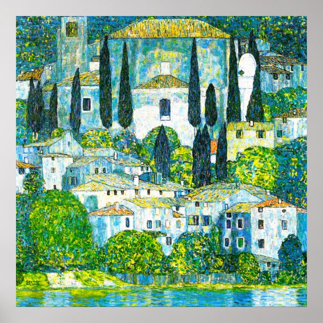Kirche von Cassone Gustav Klimt Poster (Vorne)