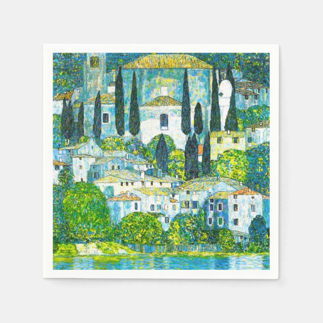 Kirche von Cassone Gustav Klimt Serviette (Vorderseite)