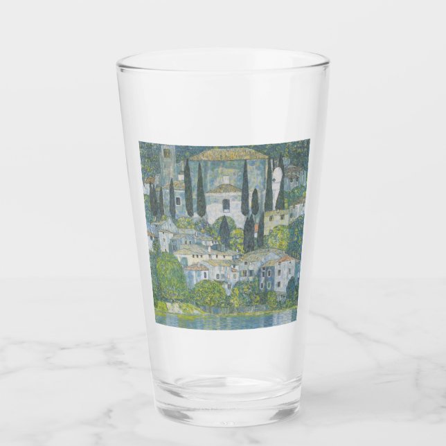 Kirche von Cassone (Italienische Landschaft) Vinta Glas (Vorderseite)