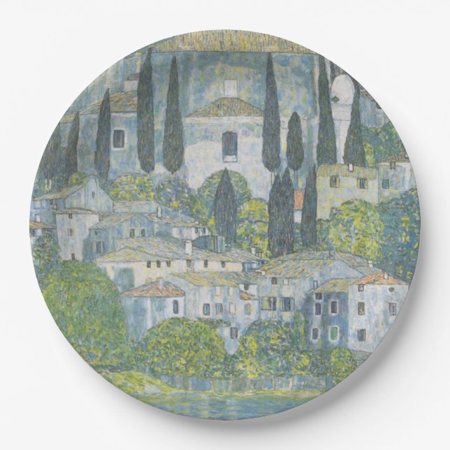 Kirche von Cassone (Italienische Landschaft) Vinta Pappteller (Vorderseite)