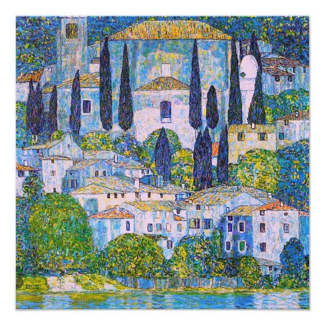 Kirche von Gustav Klimt in Cassone Poster (Vorderseite)