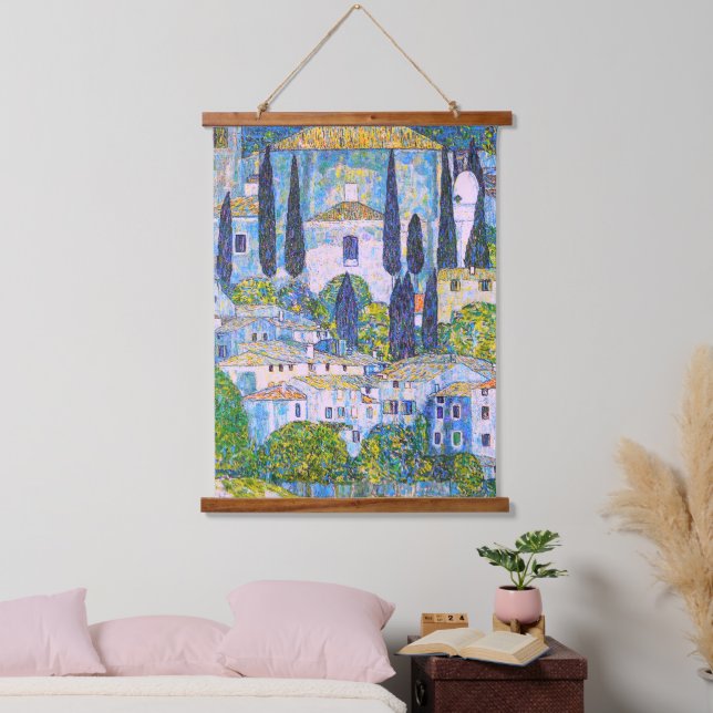 Kirche von Gustav Klimt in Cassone Wandteppich Mit Holzrahmen (Schlafzimmer)