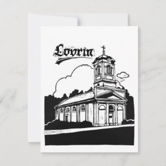 Kirche von Lovrin Linolumschnitt RSVP Karte