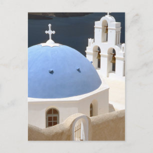 Kirche von Santorin Postkarte