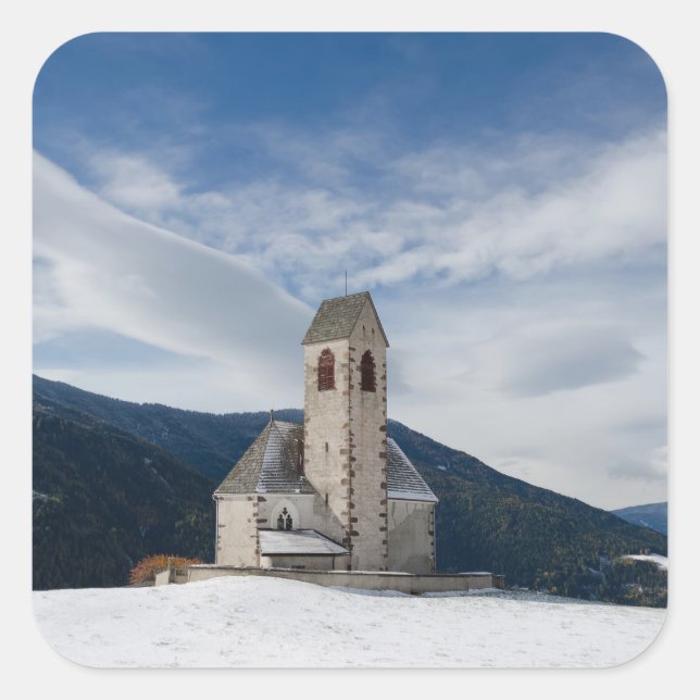 Kirche von St. Jakob in Villnöss Aufkleber (Vorderseite)