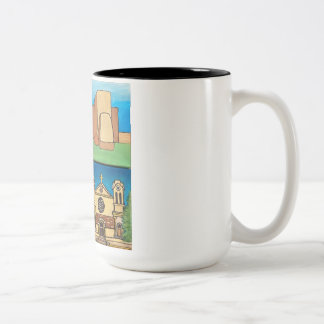 Kirchen in New Mexico! Originelle Kunst! Zweifarbige Tasse