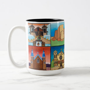 Kirchen in New Mexico! Originelle Kunst! Zweifarbige Tasse