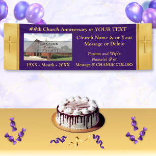 Kirchen-Jahrestags-Fahnen Ihr Text, Foto, Farbe Banner