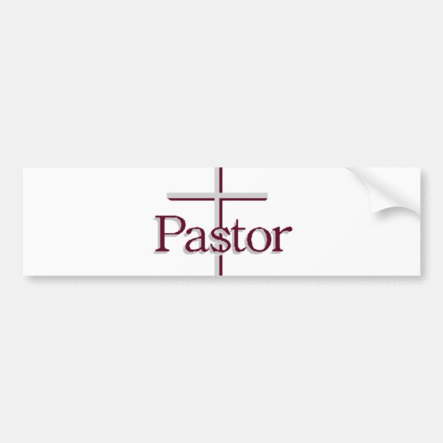 Kirchen-Pastor-Grau-Kreuz Autoaufkleber (Vorne)