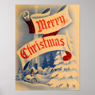 Kirchen-Weihnachts-Vintage-Plakat Poster