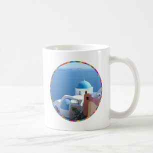 Kirchenansichten auf Santorin, Griechenland Kaffeetasse