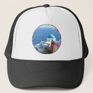 Kirchenansichten auf Santorini, Griechenland Truckerkappe
