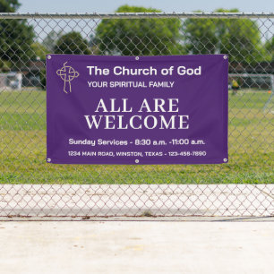 Kirchenbanner mit Lavendel und Ihrem Logo Banner