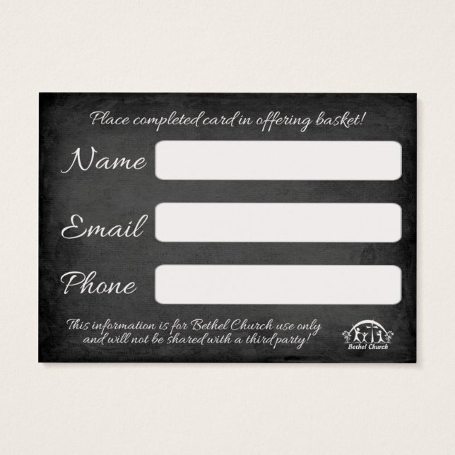 Kirchenbesucher oder Verbindungskarte (Rückseite)