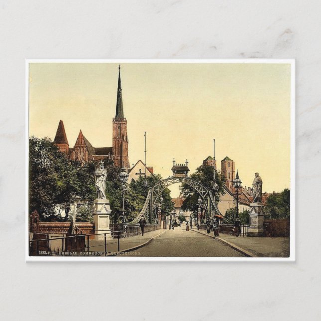 Kirchenbrücke, Breslau, Schlesien, Deutschland (d. Postkarte (Vorderseite)