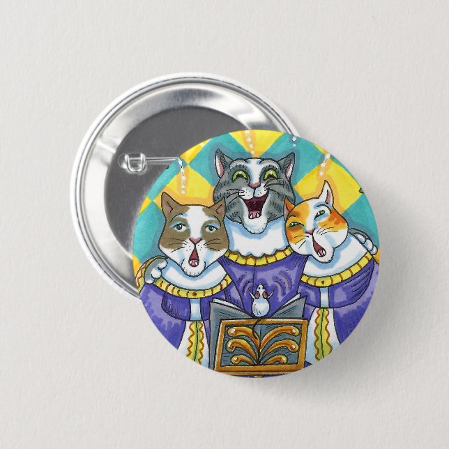 KIRCHENCHOR KATZEN & MAUS SINGER WEIHNACHTSLIEDER BUTTON (Vorne & Hinten)