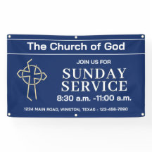 Kirchendienstbanner Royal Blue mit Ihrem Logo