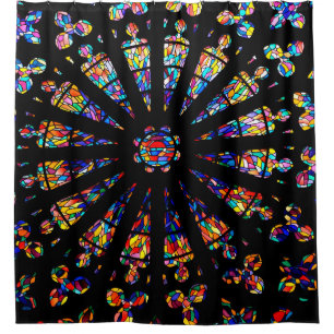 Kirchenfarbene Glasfenster Duschvorhang