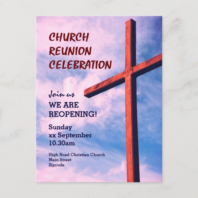 KIRCHENFEIERUNG WIEDERSEHEN - Wiedereröffnung Postkarte (Vorderseite)